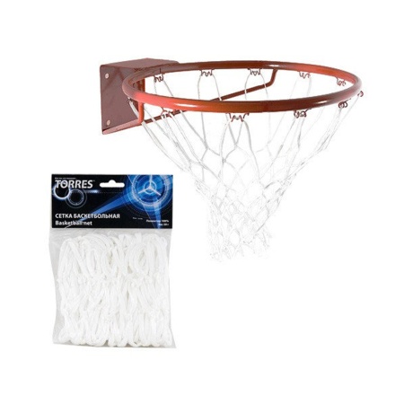 Купить Сетка баскетбольная Torres, нить 4 мм, белая в Кизляре 
